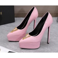 Versace Heel 15.5cm platform 1.5cm Virtus Pumps Patent Pink 2022