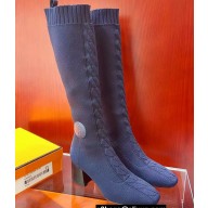 Hermes Fontaine 60 knit boots Top Quality Blue