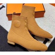 Hermes Duo knit Ankle boots Top Quality Brown