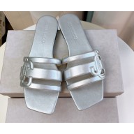 Jimmy Choo Nappa Leather Laran Flats with JC Monogram Silver 2022