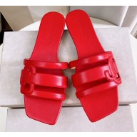 Jimmy Choo Nappa Leather Laran Flats with JC Monogram Red 2022