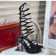 Rene Caovilla SUPERCLEO stiletto heel 9.5cm Jewel Sandals Black 2022