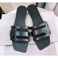 Jimmy Choo Nappa Leather Laran Flats with JC Monogram Black 2022