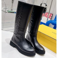 Fendi Logo Embossed Boots Black 2022