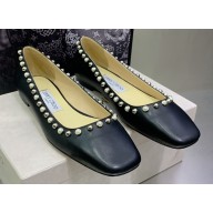 Jimmy Choo Pearl and Stud Ballet Flats Black 2022