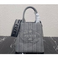 Prada Embroidered handbag 1BA343 Black/Gray 2022