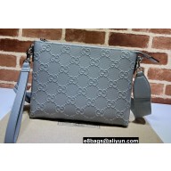 Gucci GG embossed medium messenger Bag 696009 Gray