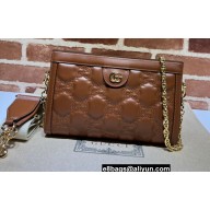 Gucci GG Matelassé leather small bag 702200 Brown