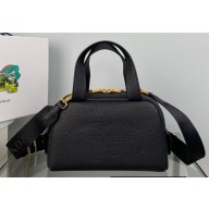 Prada Perforated logo Leather Handbag 1BH078 Black 2022