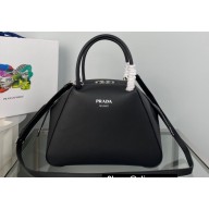 Prada Small brushed leather handbag 1BA366 Black 2022