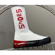 Balenciaga 53045 Speed Knit Sock High Sneakers White/Red 2022