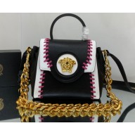 Versace La Medusa Small Handbag 306 Stitching Black/White/Fuchsia