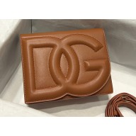 Dolce & Gabbana Calfskin Logo crossbody bag Brown