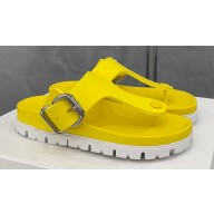 Prada metal buckle Rubber flip-flops Sandals Yellow 2022