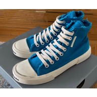 Balenciaga Paris High Top Sneakers in Destroyed cotton and rubber 05