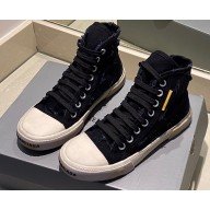 Balenciaga Paris High Top Sneakers in Destroyed cotton and rubber 06