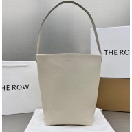 The Row Medium N/S Park Tote Bag in Grained Leather 1822 White
