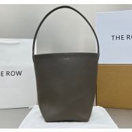 The Row Medium N/S Park Tote Bag in Grained Leather 1822 Gray