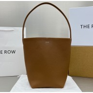 The Row Medium N/S Park Tote Bag in Grained Leather 1822 Brown