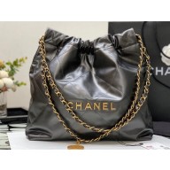 Chanel Calfskin CHANEL 22 Small Handbag AS3260 Metallic Silver Gray 2022