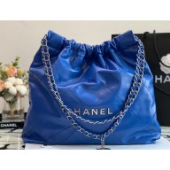 Chanel Calfskin CHANEL 22 Medium Handbag AS3261 Blue/Silver 2022
