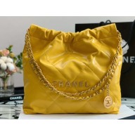Chanel Calfskin CHANEL 22 Small Handbag AS3260 Yellow/Gold 2022