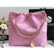 Chanel Calfskin CHANEL 22 Small Handbag AS3260 Pink/Gold 2022