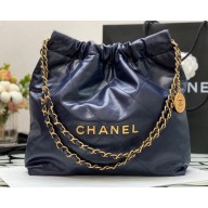 Chanel Calfskin CHANEL 22 Small Handbag AS3260 Royal Blue/Gold 2022