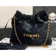 Chanel Velvet Sequins CHANEL 22 Small Handbag AS3260 Black 2022