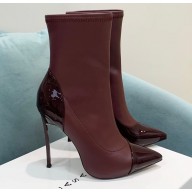 Casadei Heel 12cm Blade Leather ankle boots Patent Burgundy 2022
