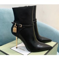 Tom Ford Heel 10.5cm LEATHER PADLOCK ANKLE boots Black 2022