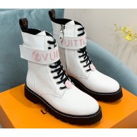 Louis Vuitton Territory Flat Ranger Ankle Boots White with LV Circle and Vuitton signatures on the strap 2022