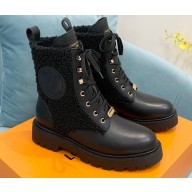 Louis Vuitton Calf leather and wool Territory Flat Ranger Ankle Boots Black 2022