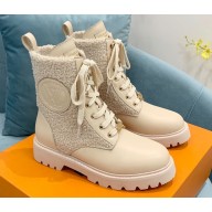 Louis Vuitton Calf leather and wool Territory Flat Ranger Ankle Boots Beige 2022