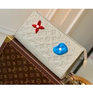 Louis Vuitton Taurillon Monogram leather Climbing Theme Standing Pouch Bag M81571 White