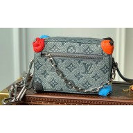 Louis Vuitton Taurillon Monogram leather Climbing Theme Mini Soft Trunk Bag Gray