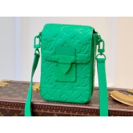 Louis Vuitton Taurillon Monogram leather S-Lock Vertical wearable wallet Bag M81525 Green