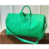 Louis Vuitton Taurillon Monogram leather Keepall Bandoulière 50 Bag Green