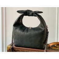 Louis Vuitton Perforated Mahina leather Why Knot PM Bag M20703 Black