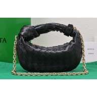 Bottega Veneta Chain mini jodie intrecciato leather top handle bag Black