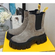 Fendi Force leather Chelsea boots Suede Gray 2022