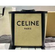 Celine LARGE SQUARE Bag in Textile with CELINE print and Calfskin 60218