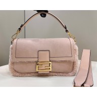 Fendi Medium Baguette sheepskin bag Pink
