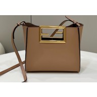 Fendi Way Small Leather Bag Apricot