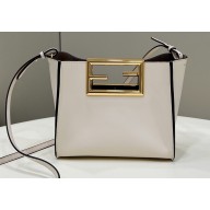 Fendi Way Small Leather Bag White