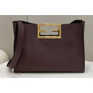 Fendi Way Large Leather Bag Coffee