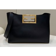 Fendi Way Large Leather Bag Black