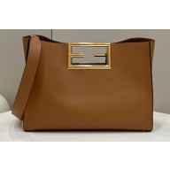 Fendi Way Large Leather Bag Brown