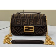 Fendi Medium Baguette Chain Midi FF jacquard fabric bag