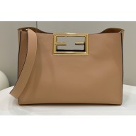 Fendi Way Large Leather Bag Apricot